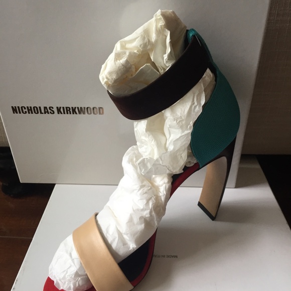 Nicholas Kirkwood Strappy Colorblock heel 10 inch - Picture 4 of 10